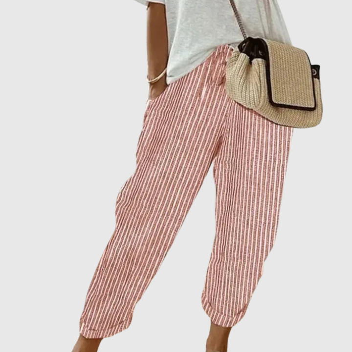 Aisling Striped Cropped Trousers