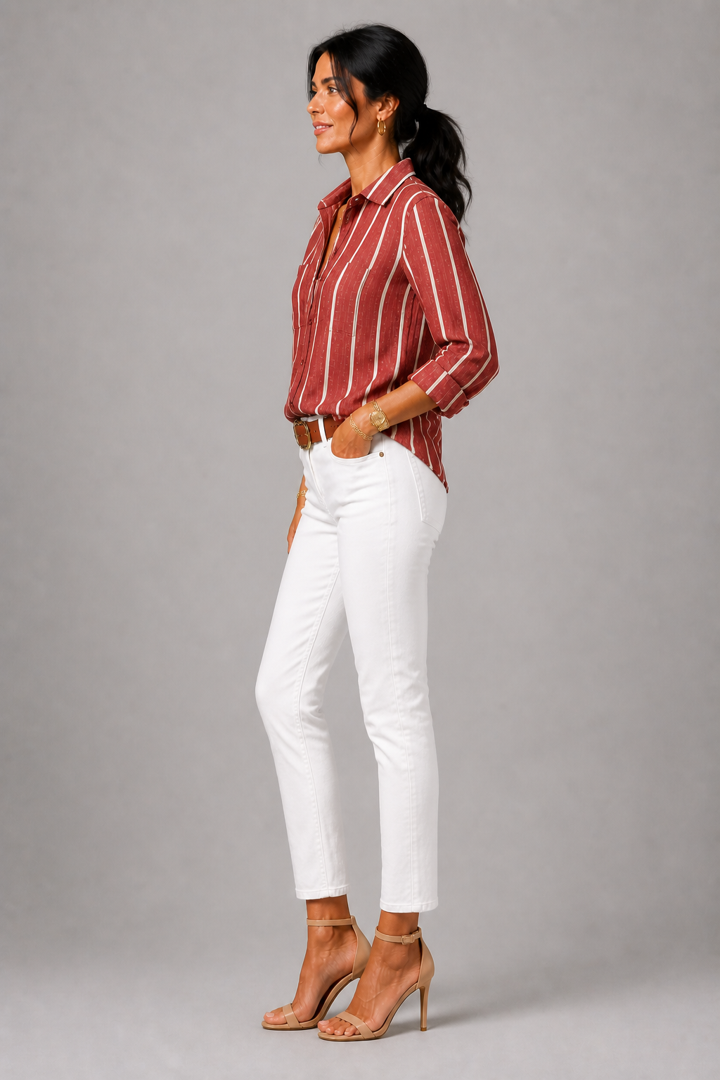 Niamh Warm Stripe Blouse