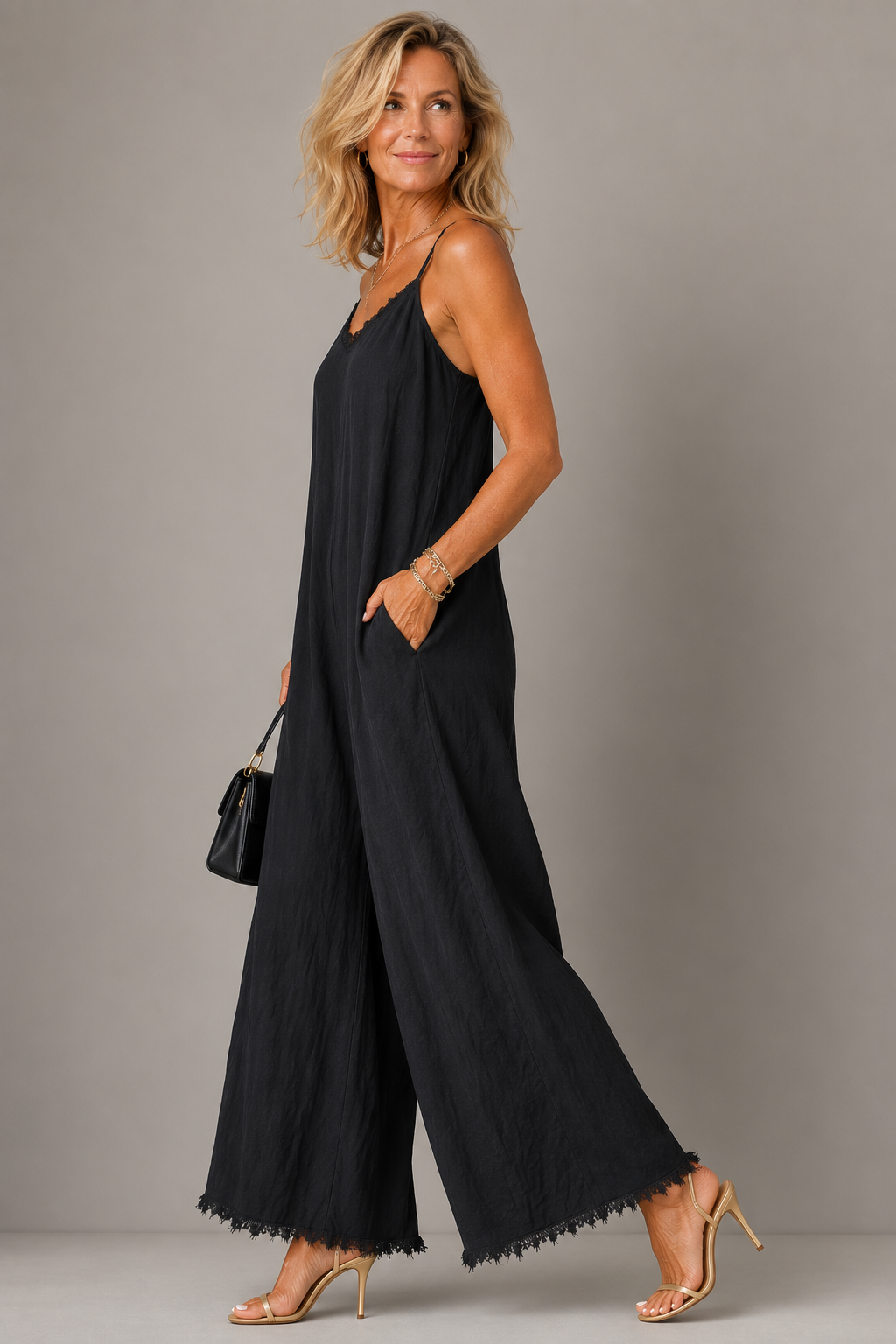 Úna Lace-Trim Wide-Leg Jumpsuit