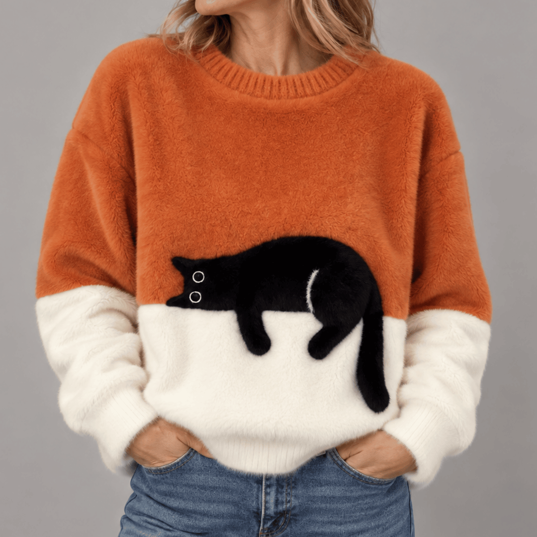 Sheila Cat Motif Jumper