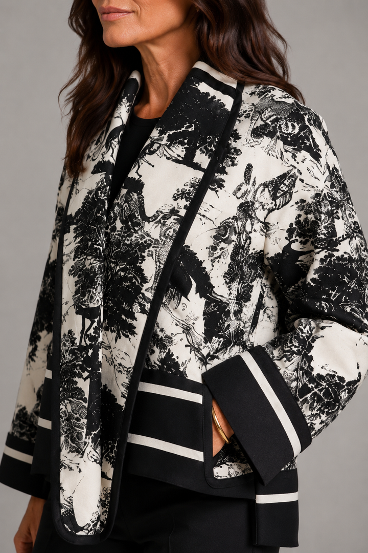 Brenda Abstract Print Bomber Jacket