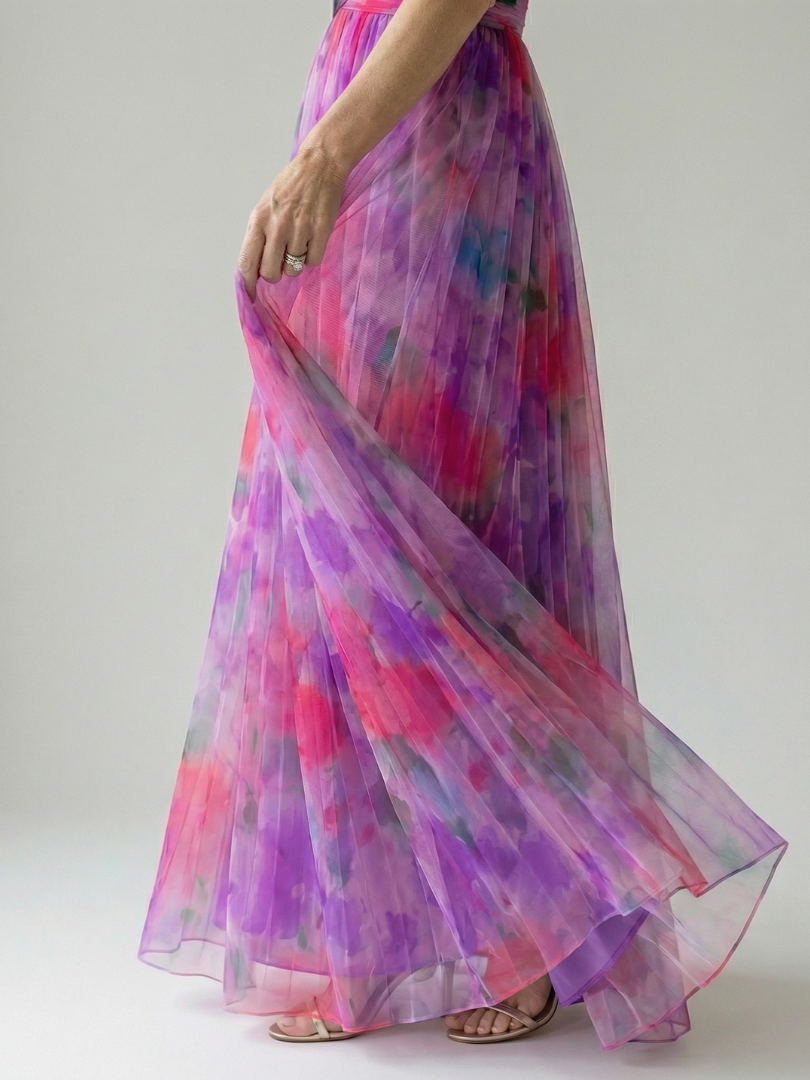 Pamela Watercolour Wrap Maxi Dress