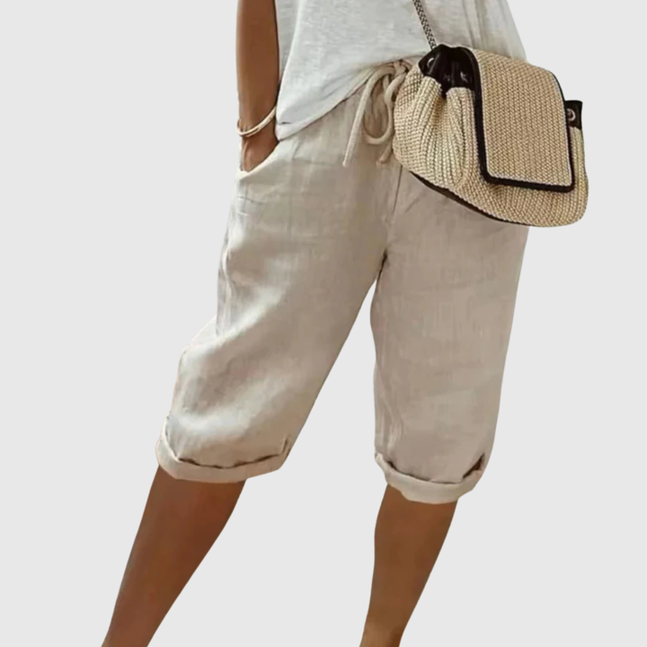 Eileen Drawstring Capri Trousers