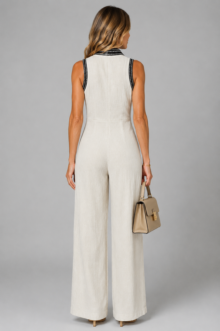 Grace Embroidered Wide-Leg Jumpsuit