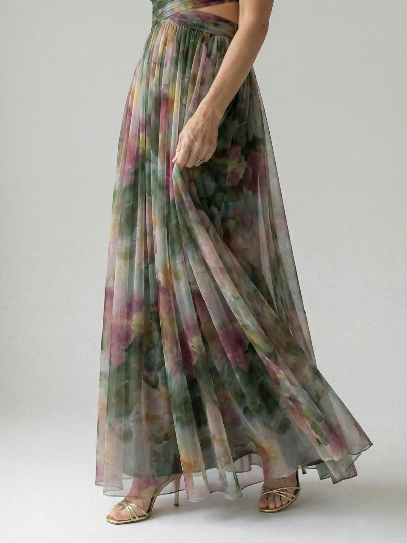Pamela Watercolour Wrap Maxi Dress