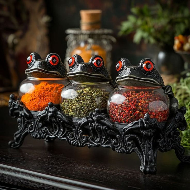 Handmade spice jars by Witchy Frog Apothecary