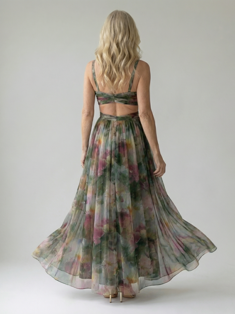 Pamela Watercolour Wrap Maxi Dress