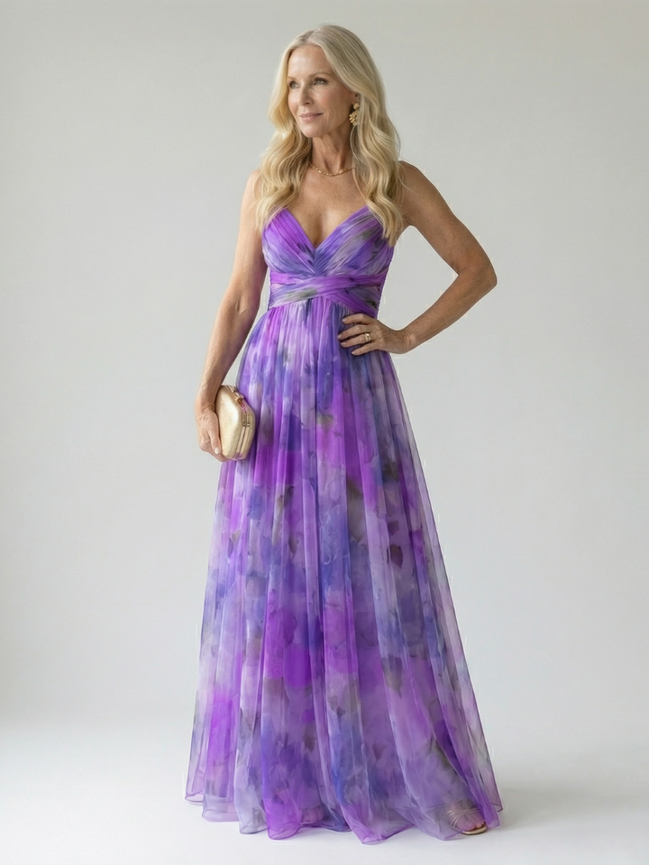 Pamela Watercolour Wrap Maxi Dress