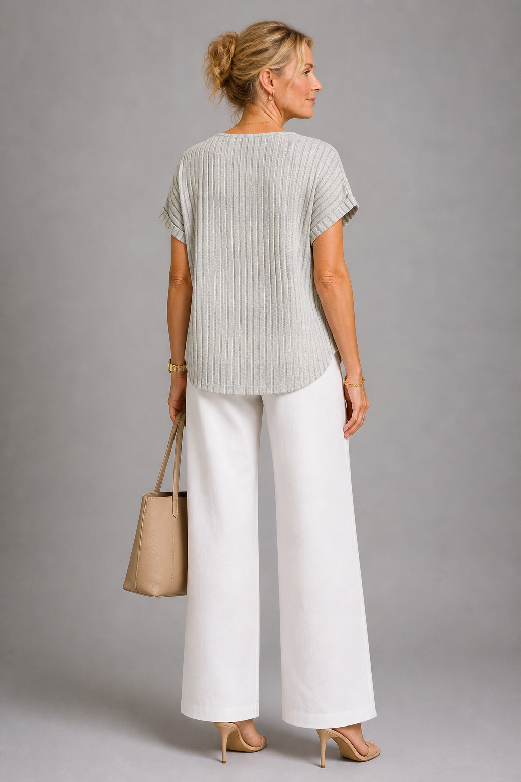 Joan Ribbed V-Neck Knit Top