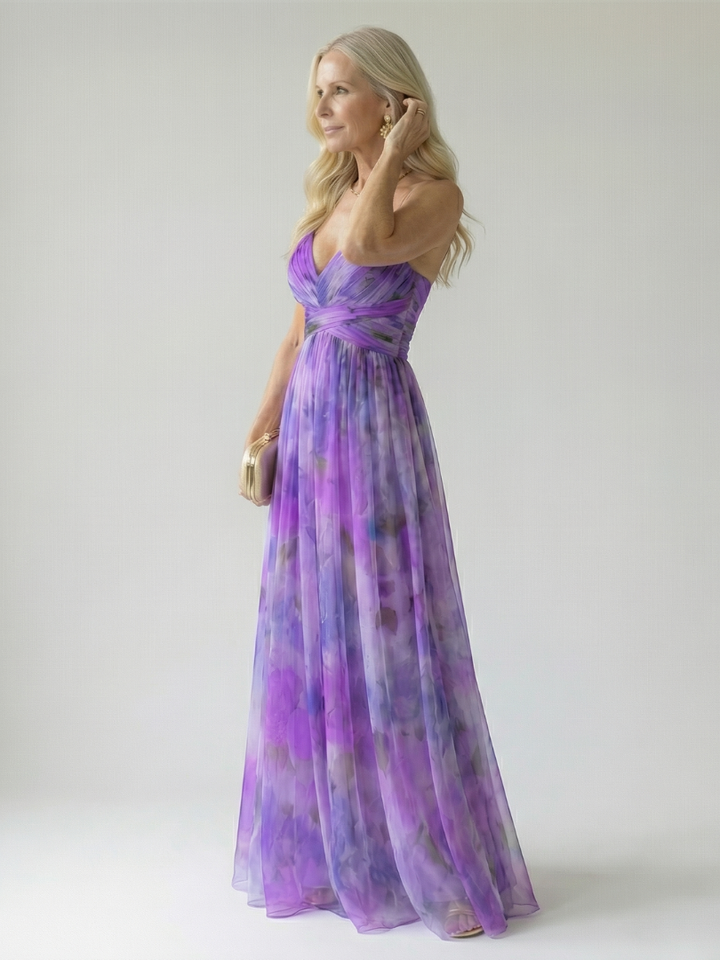 Pamela Watercolour Wrap Maxi Dress