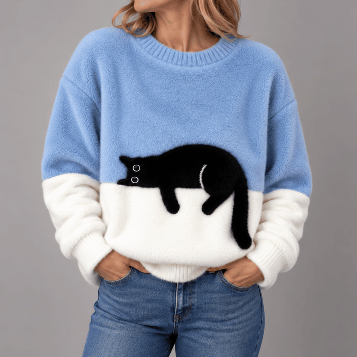 Sheila Cat Motif Jumper