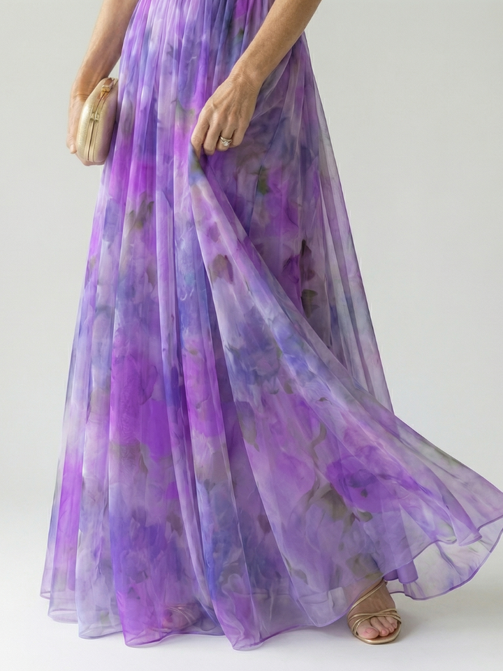 Pamela Watercolour Wrap Maxi Dress