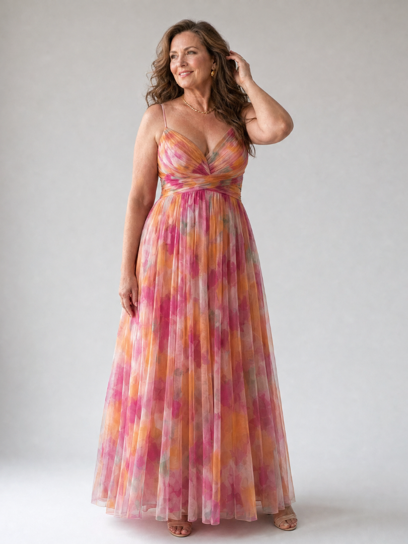 Pamela Watercolour Wrap Maxi Dress
