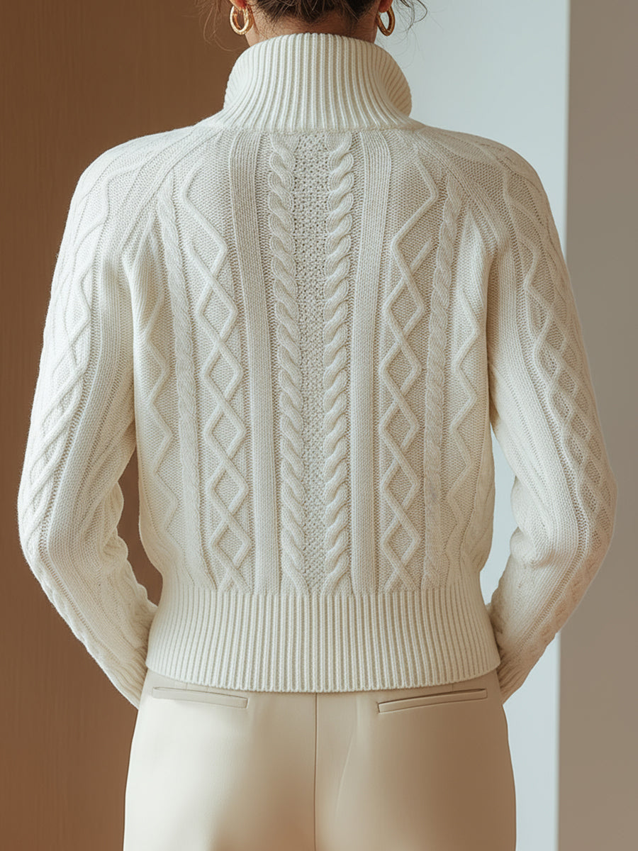 Bláthnaid Cable Knit Zip Cardigan