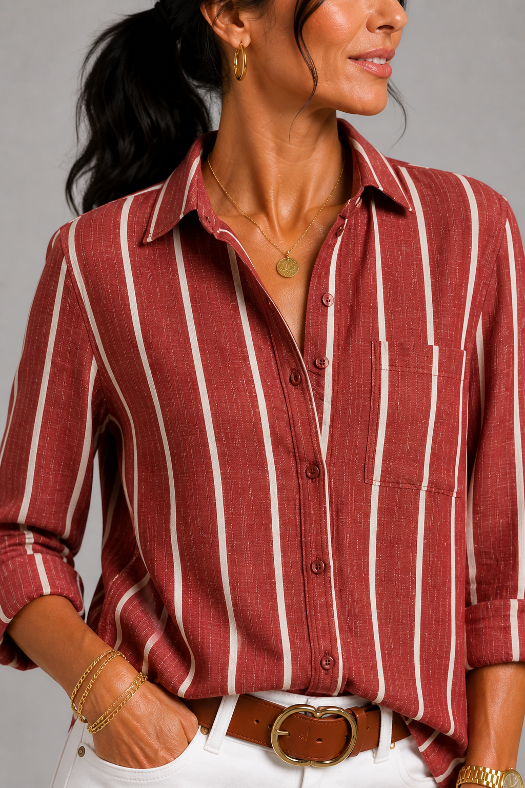 Niamh Warm Stripe Blouse