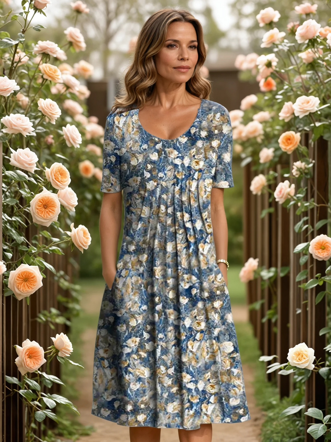 Georgina - Elegant Dress With Tummy Cover