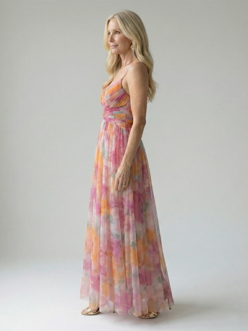 Pamela Watercolour Wrap Maxi Dress