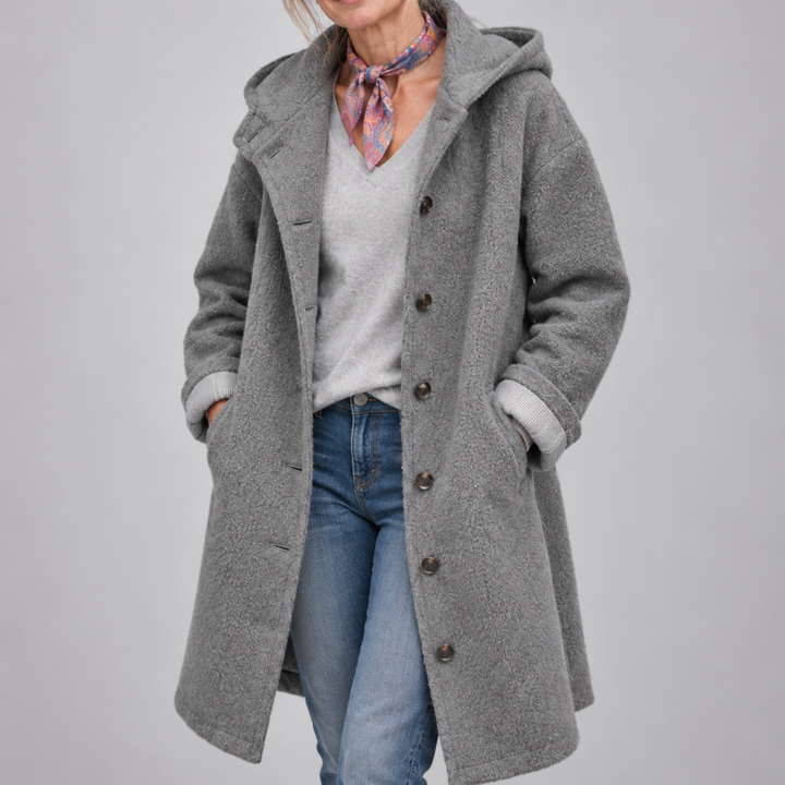 Claire Hooded Button Coat