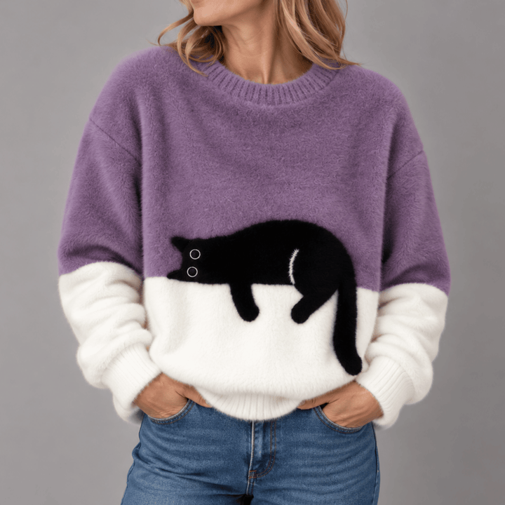 Sheila Cat Motif Jumper