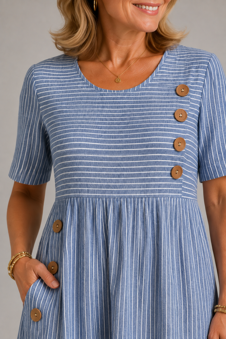 Caroline Striped Midi Dress