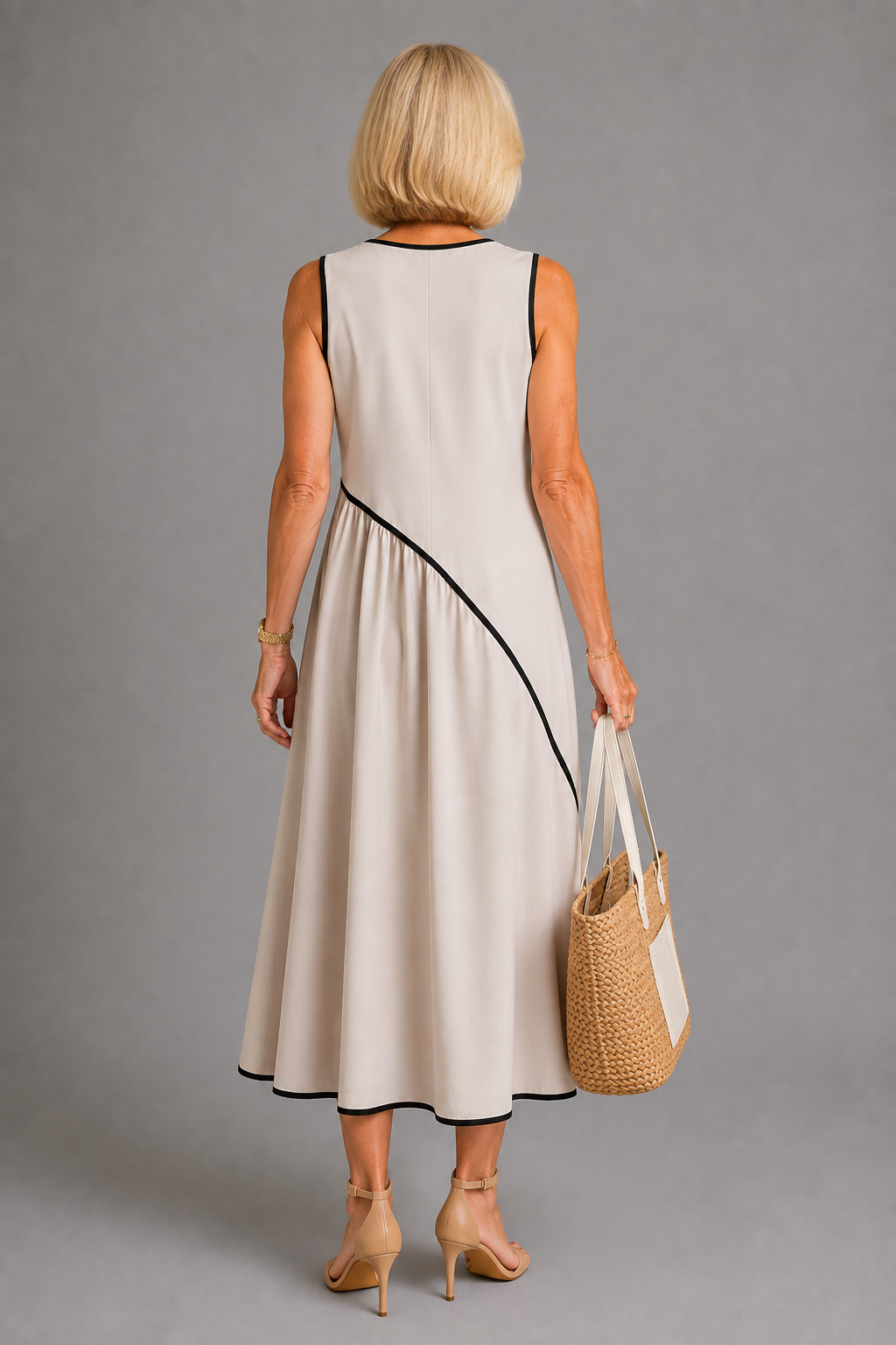 Anne Panel Detail Midi Dress
