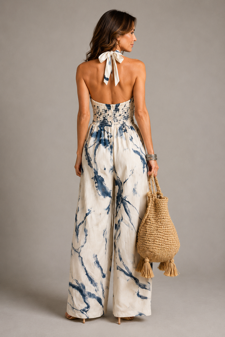 Caoimhe Abstract Halter Jumpsuit