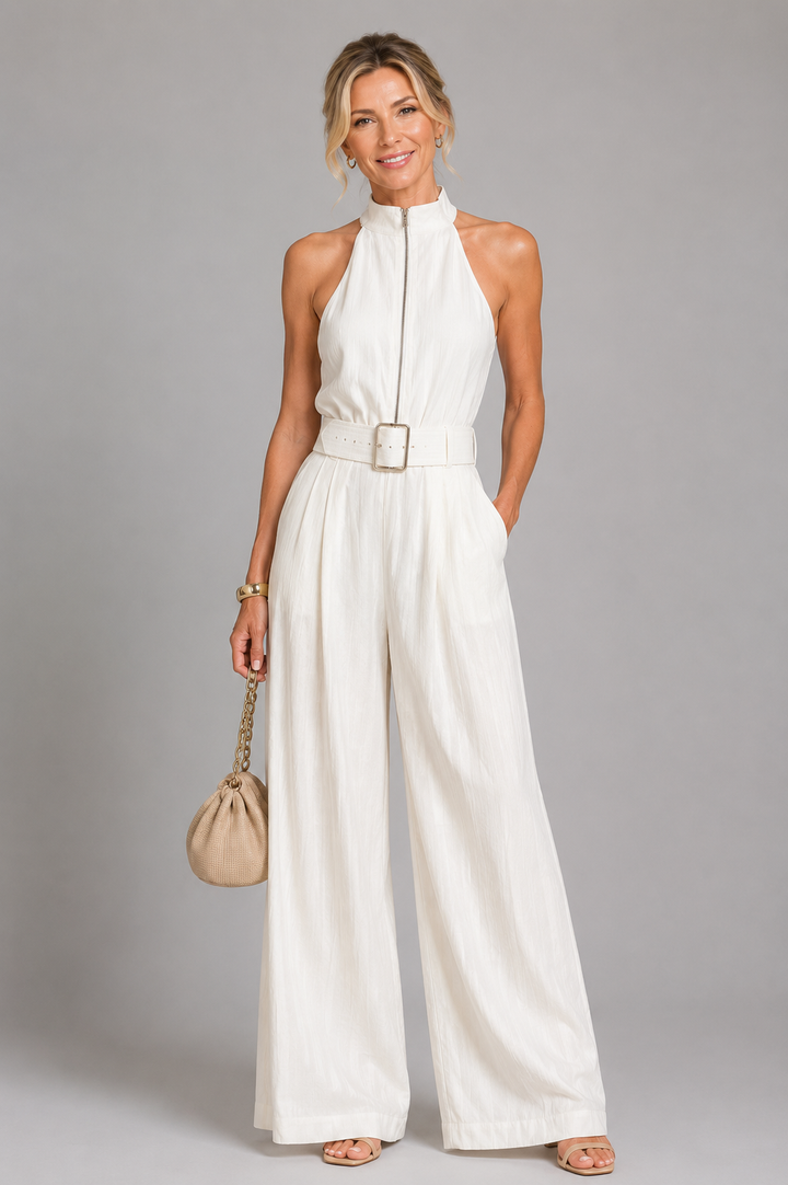 Sophie Belted Wide-Leg Jumpsuit