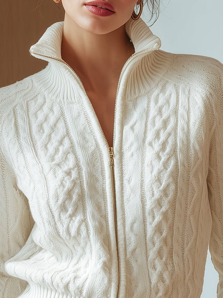 Bláthnaid Cable Knit Zip Cardigan