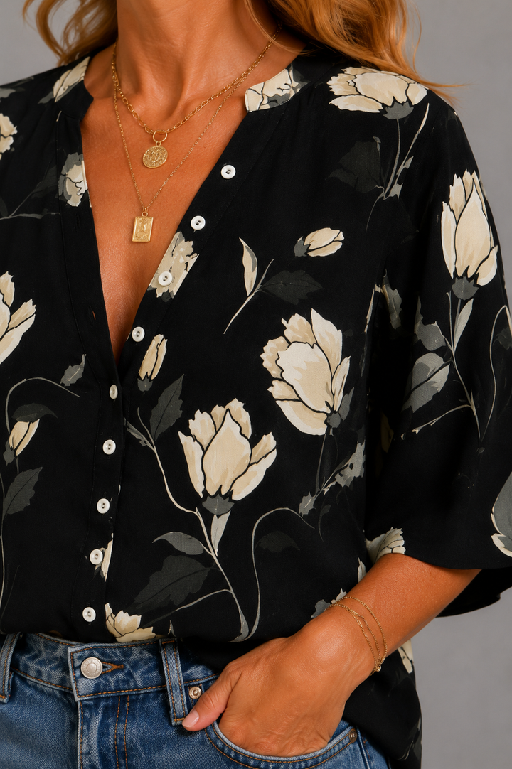 Róisín Midnight Floral Blouse
