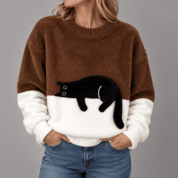 Sheila Cat Motif Jumper