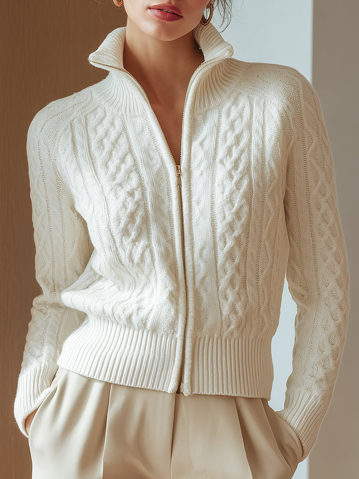 Bláthnaid Cable Knit Zip Cardigan