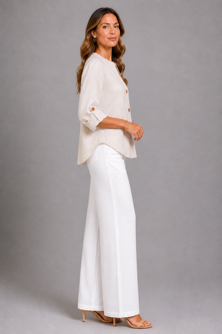 Emer Textured Button Blouse