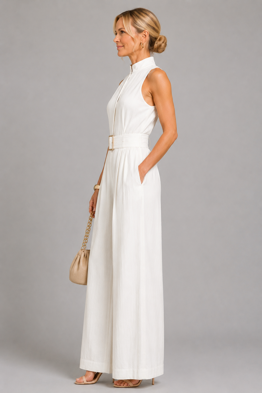 Sophie Belted Wide-Leg Jumpsuit