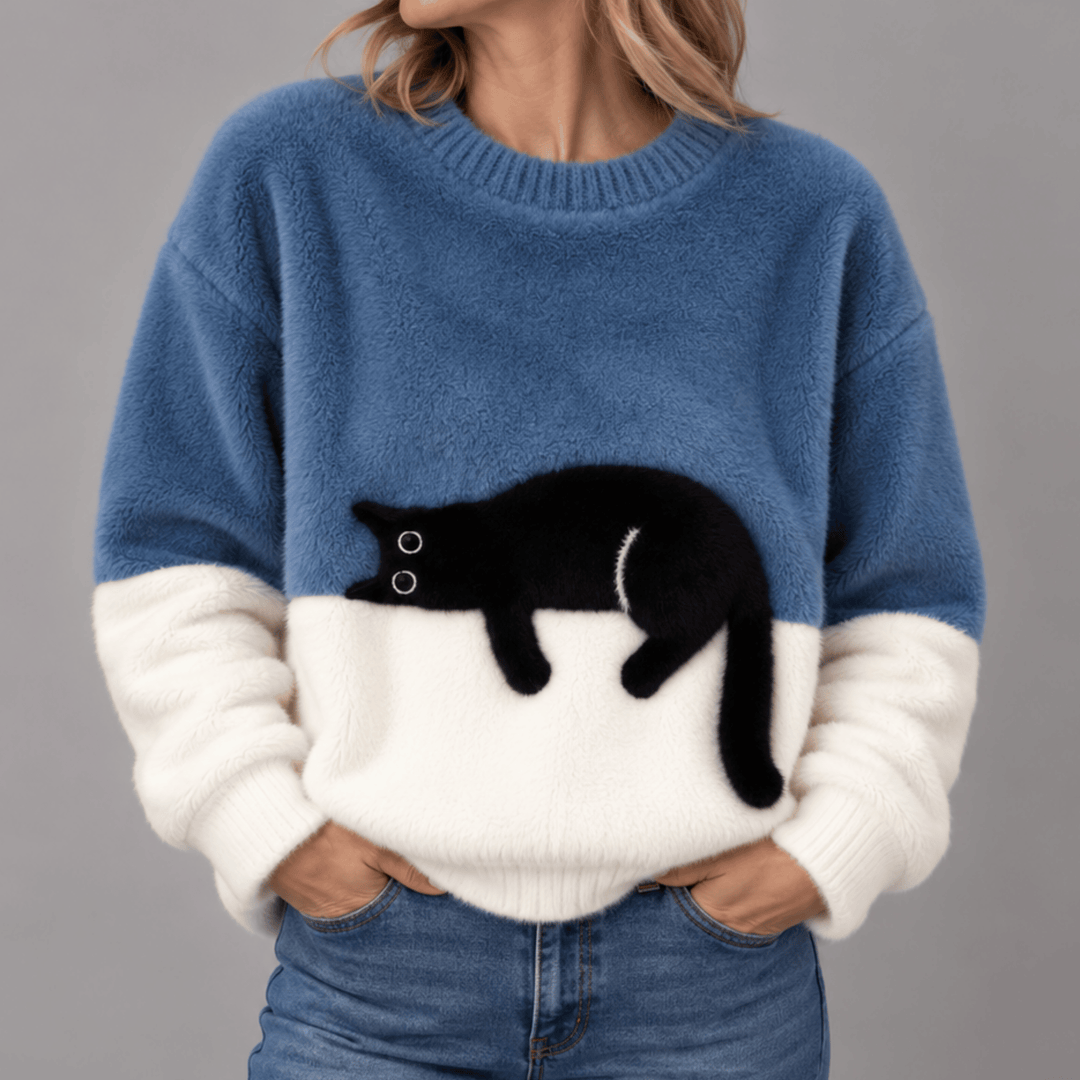 Sheila Cat Motif Jumper