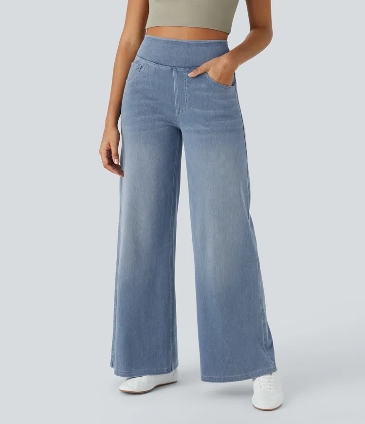 Veronica Wide-Leg Denim Trousers