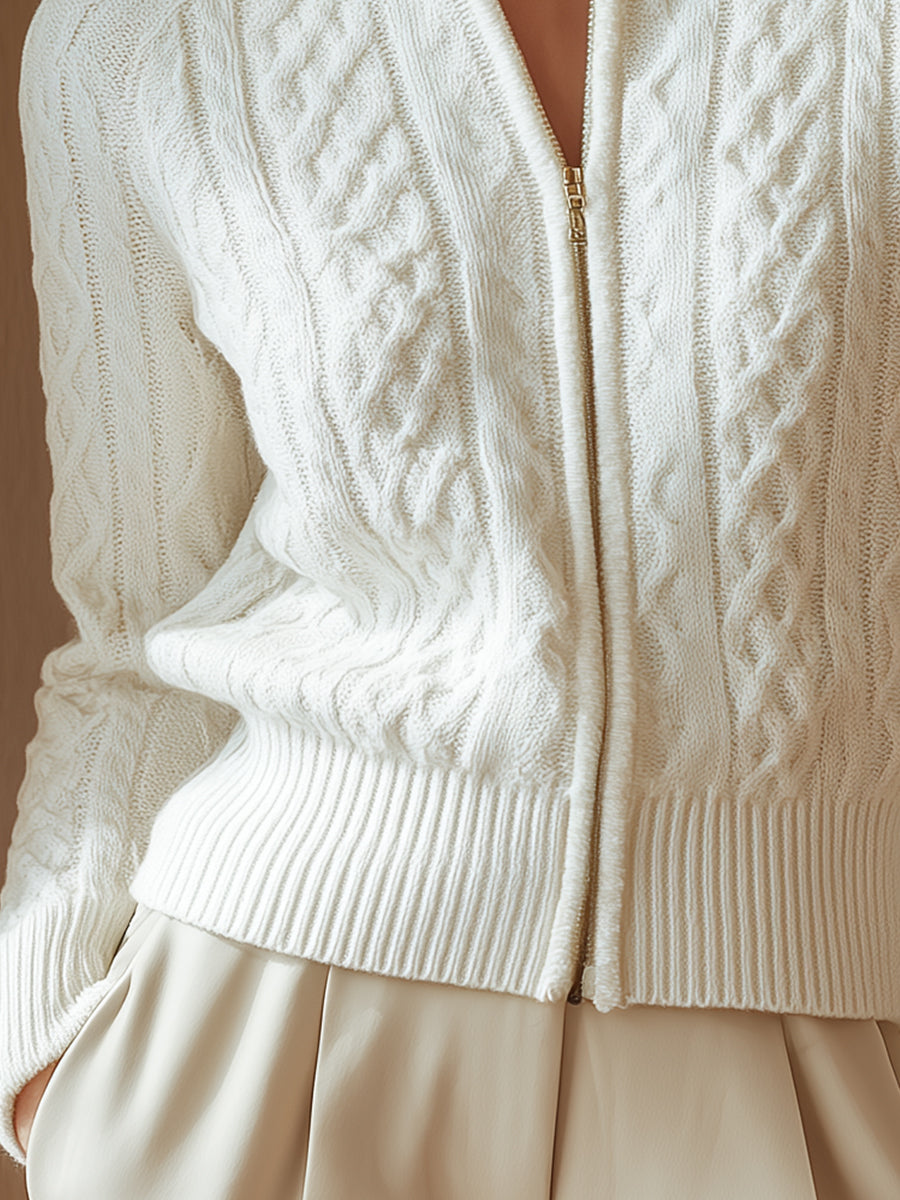 Bláthnaid Cable Knit Zip Cardigan