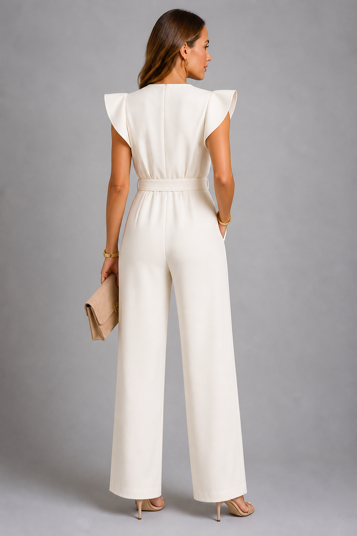 Emily Ruffle-Sleeve Jumpsuit