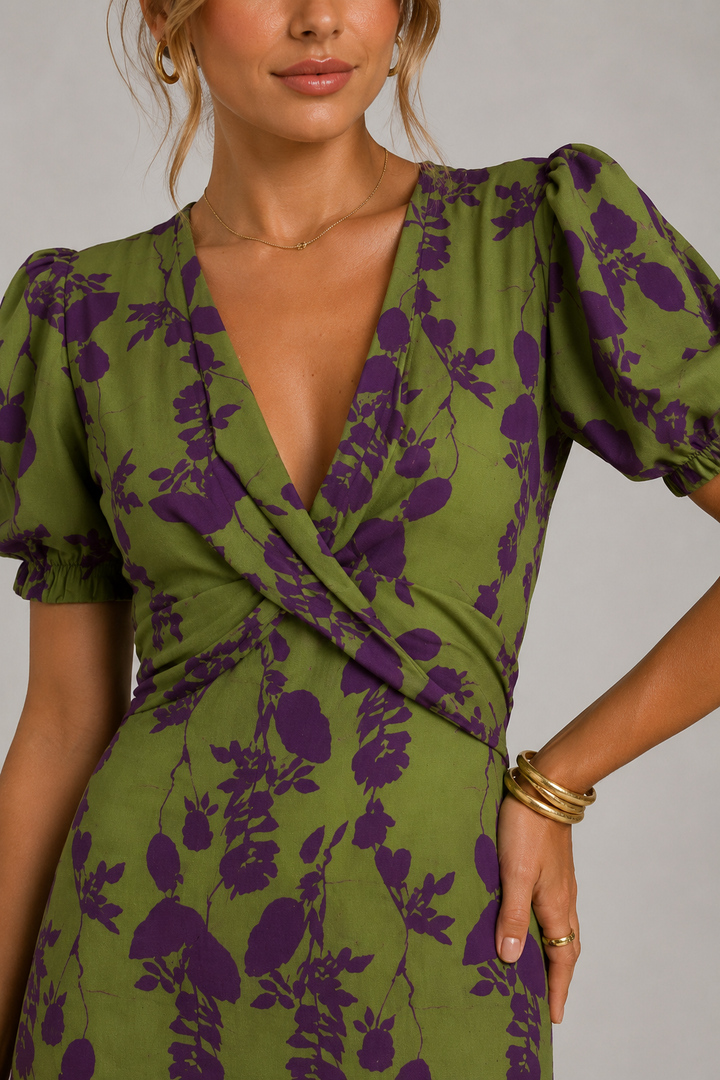 Sheila Floral Wrap Midi Dress