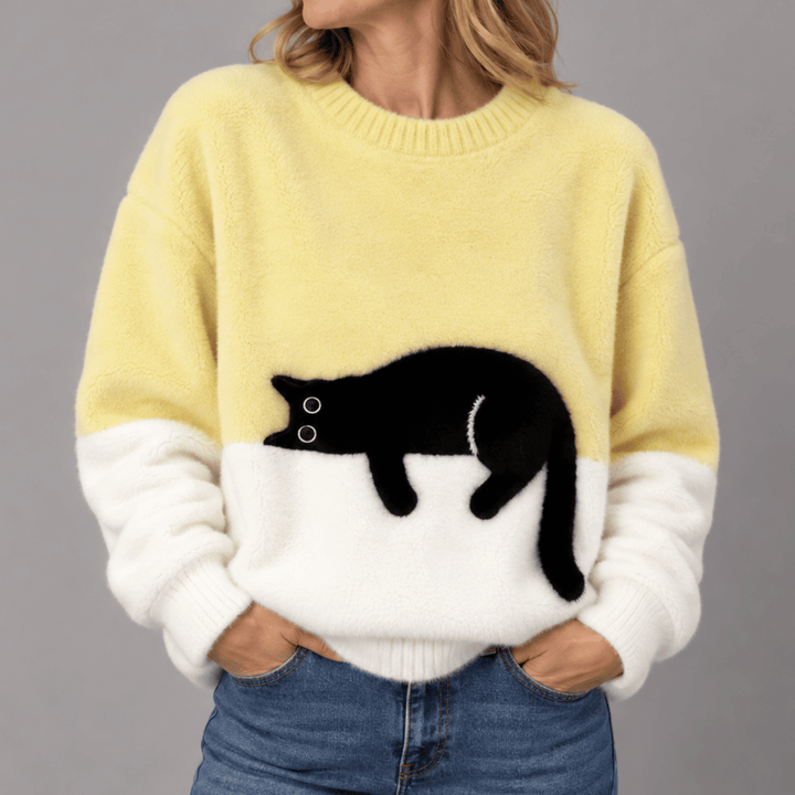 Sheila Cat Motif Jumper