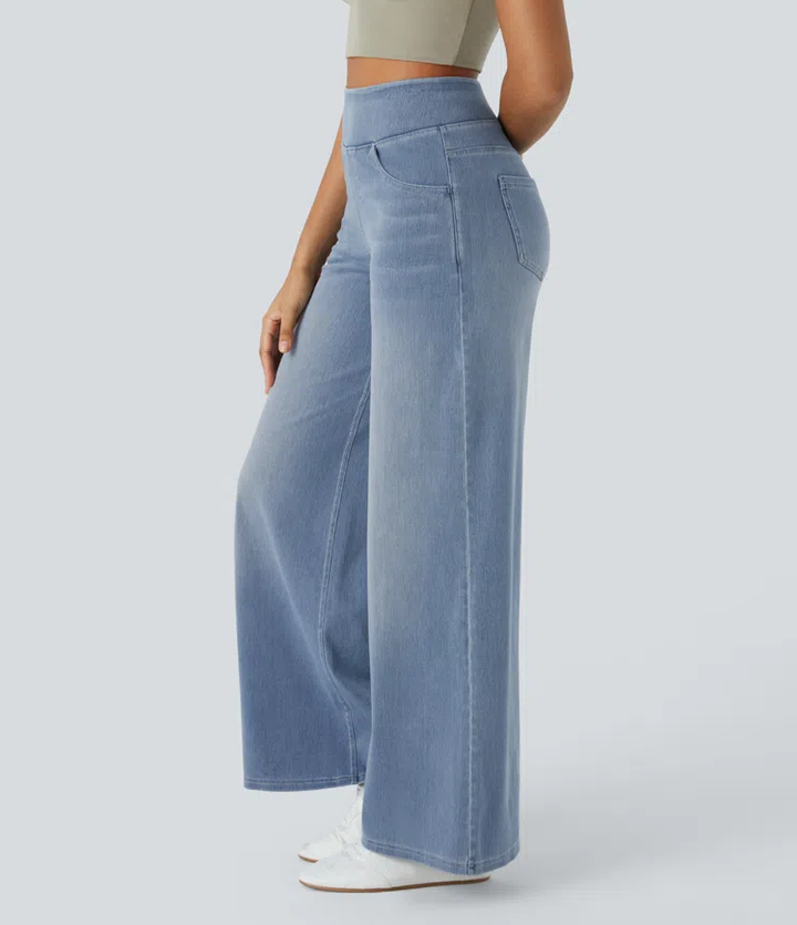 Veronica Wide-Leg Denim Trousers
