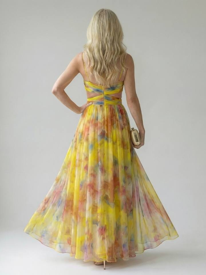 Pamela Watercolour Wrap Maxi Dress
