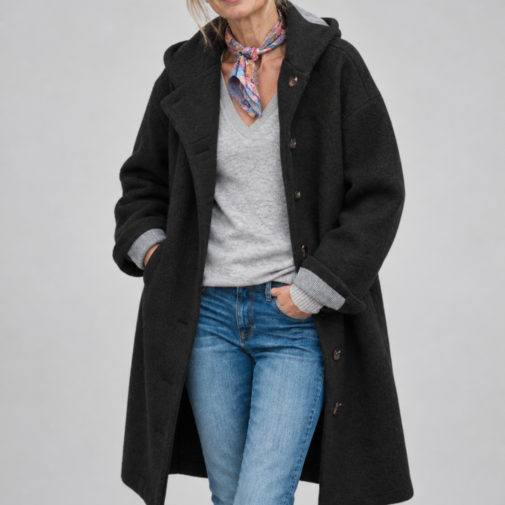 Claire Hooded Button Coat