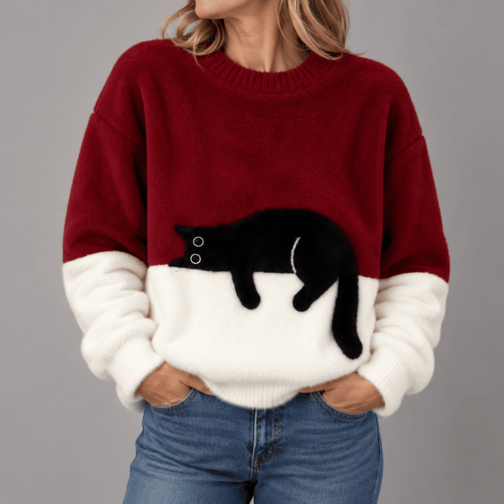 Sheila Cat Motif Jumper
