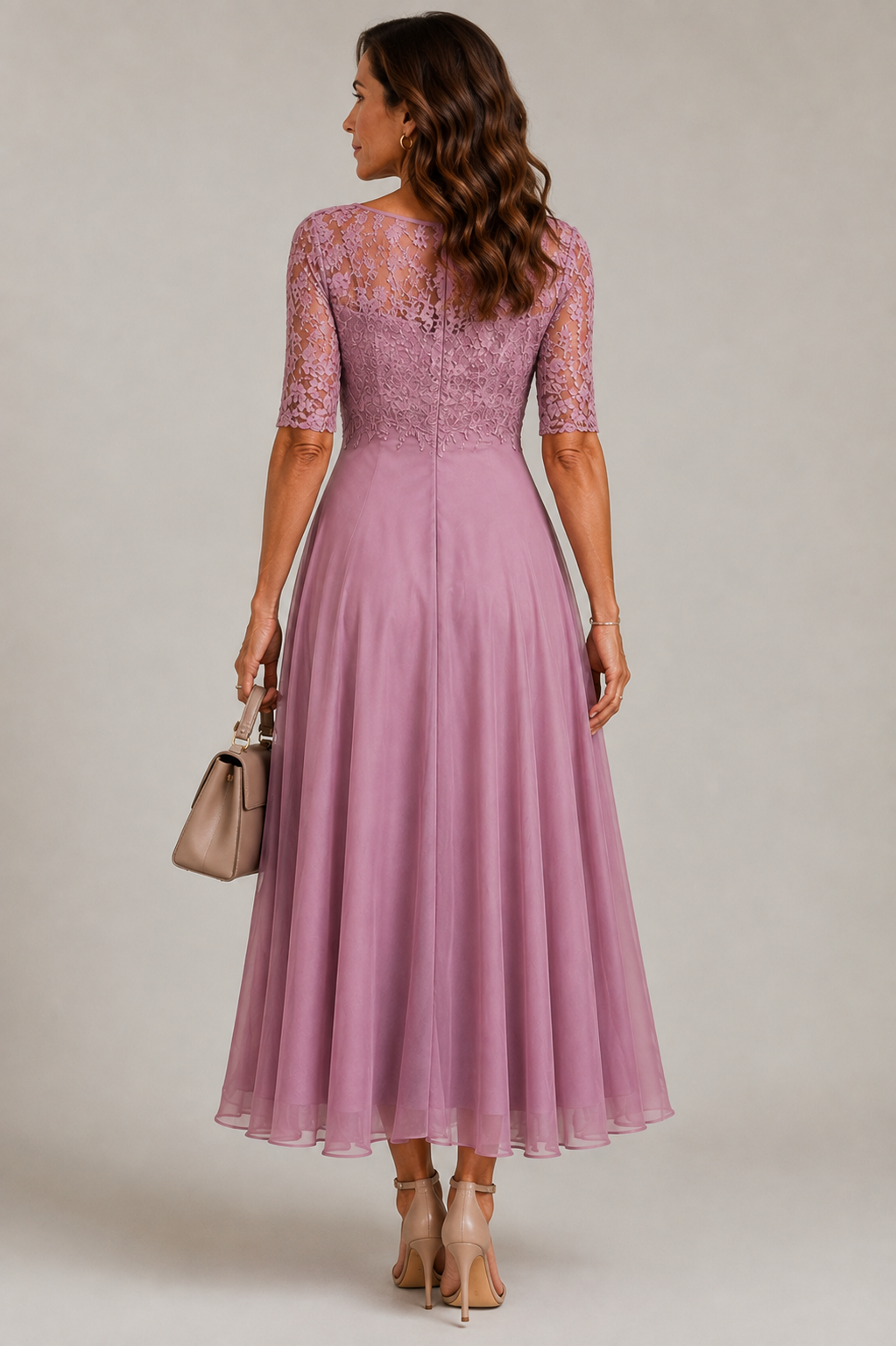 Elizabeth Lace Detail Midi Dress