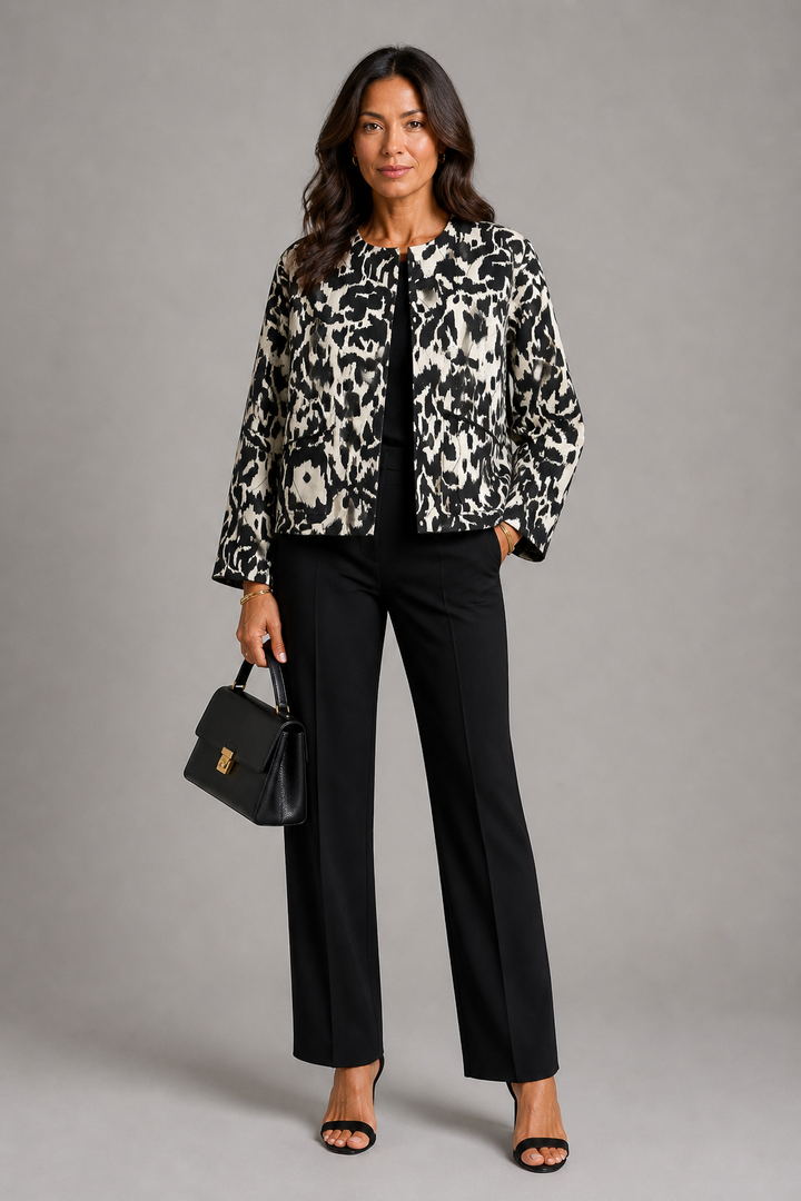 Janice Abstract Print Jacket