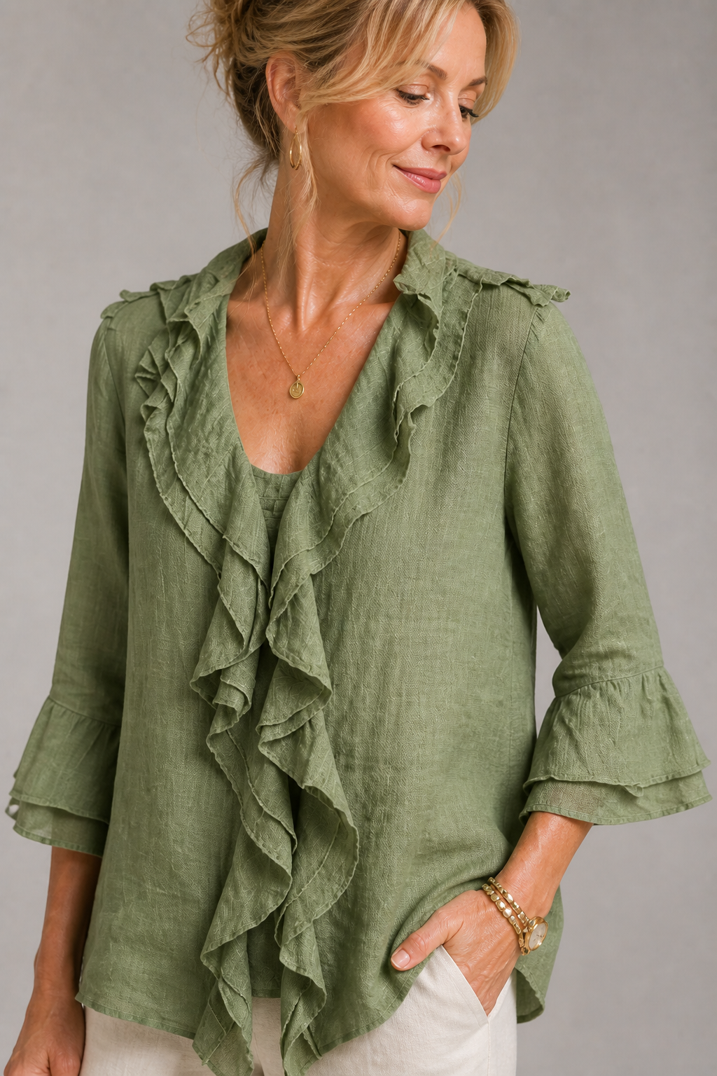 Evelyn Ruffle Detail Blouse