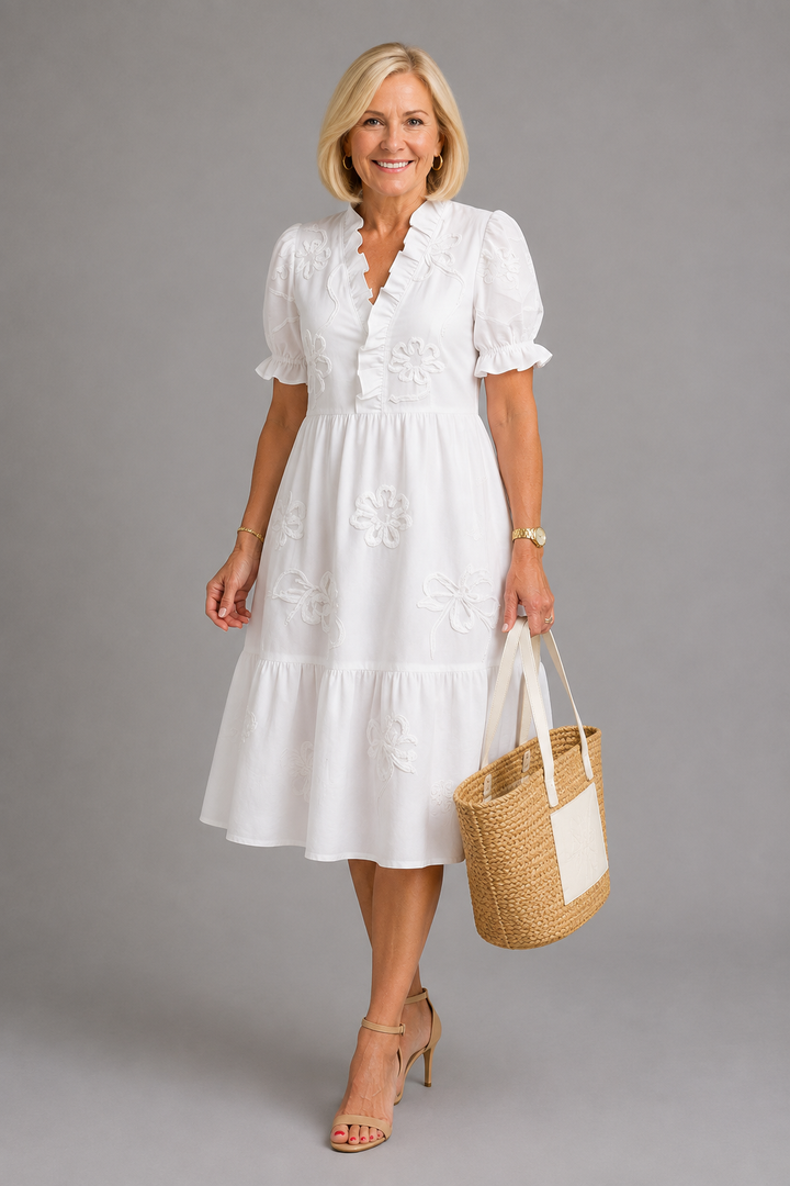 Lucy Embroidered Midi Dress