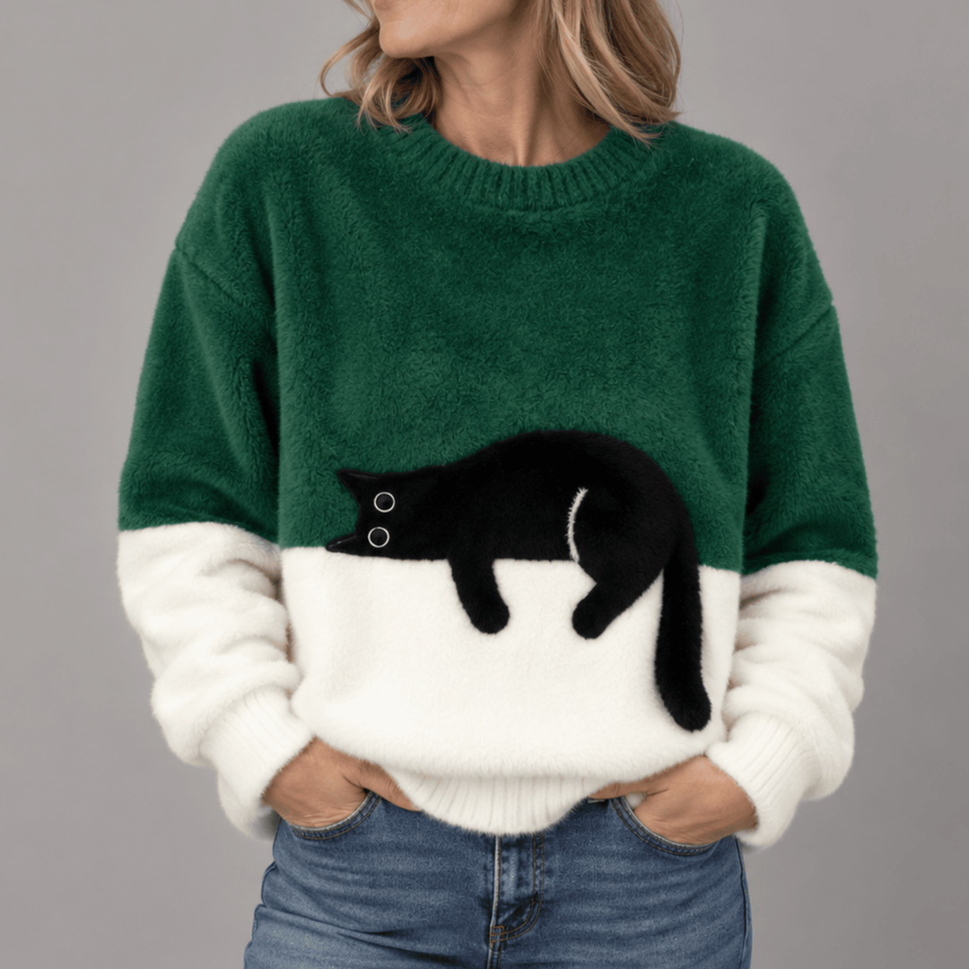 Sheila Cat Motif Jumper