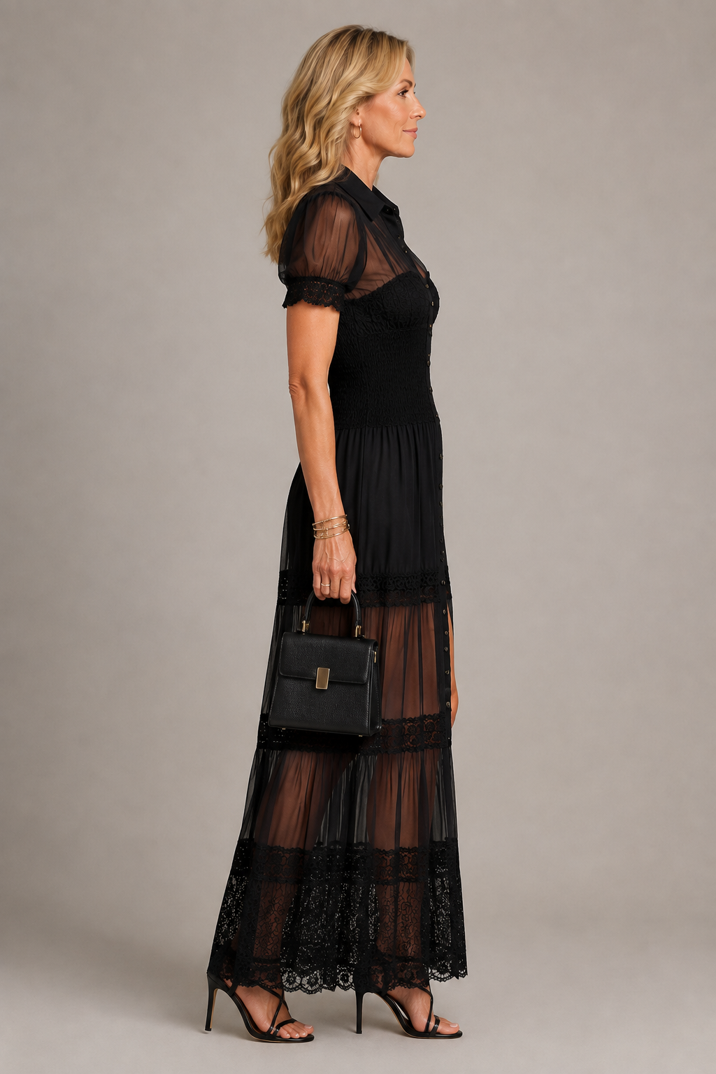 Dorothy Lace Button Maxi Dress