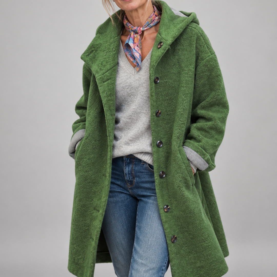 Claire Hooded Button Coat